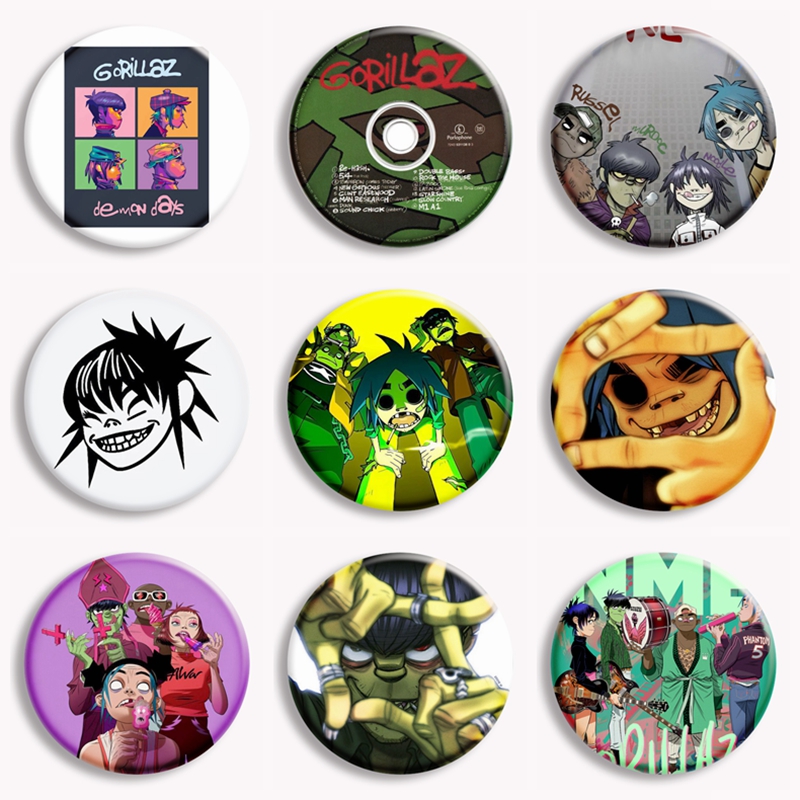 Pin Button Badge - Gorillaz Rock Band Anime Soft Button