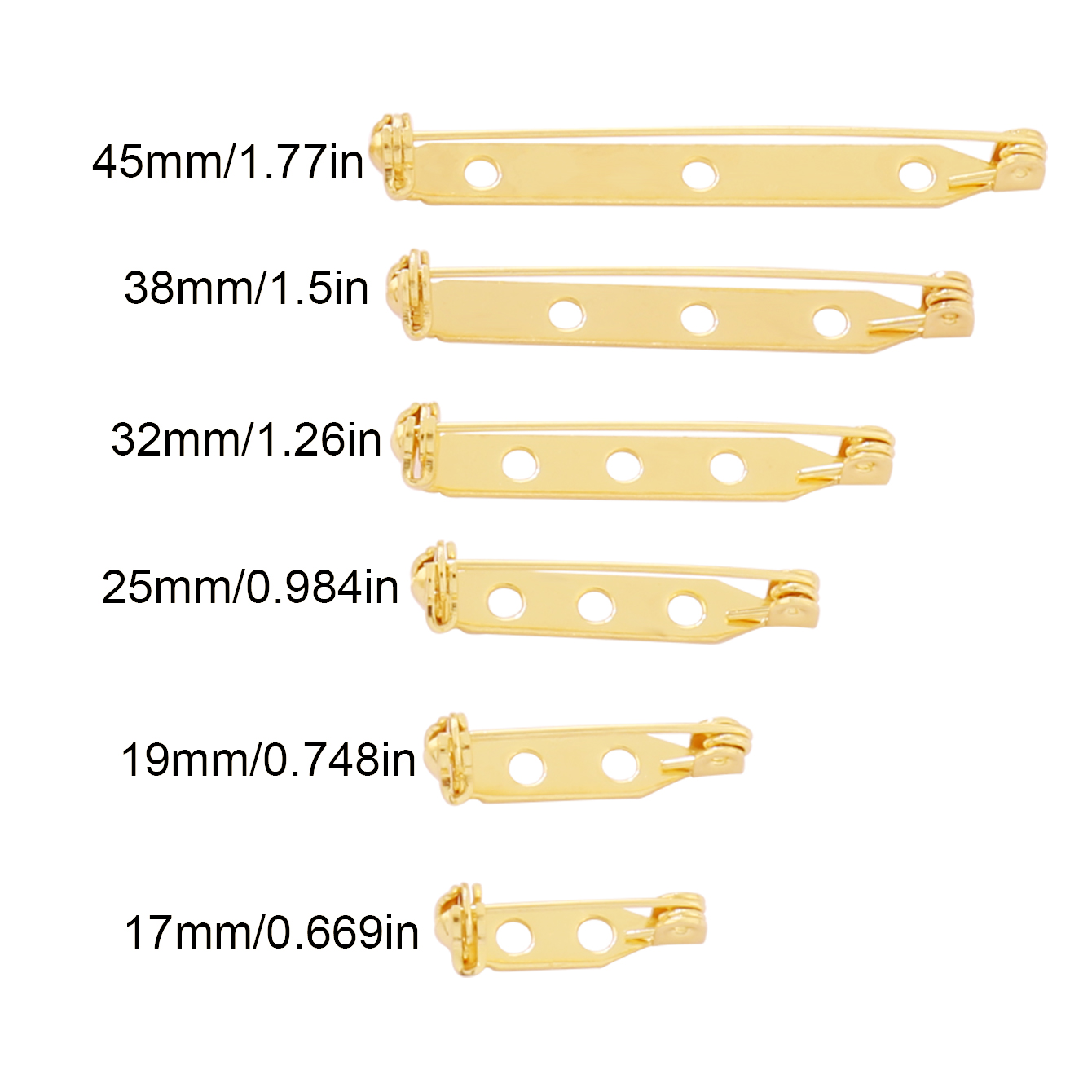 10pcs 17-45mm Brooch Clip Base - Pin Button Badge recension och pris